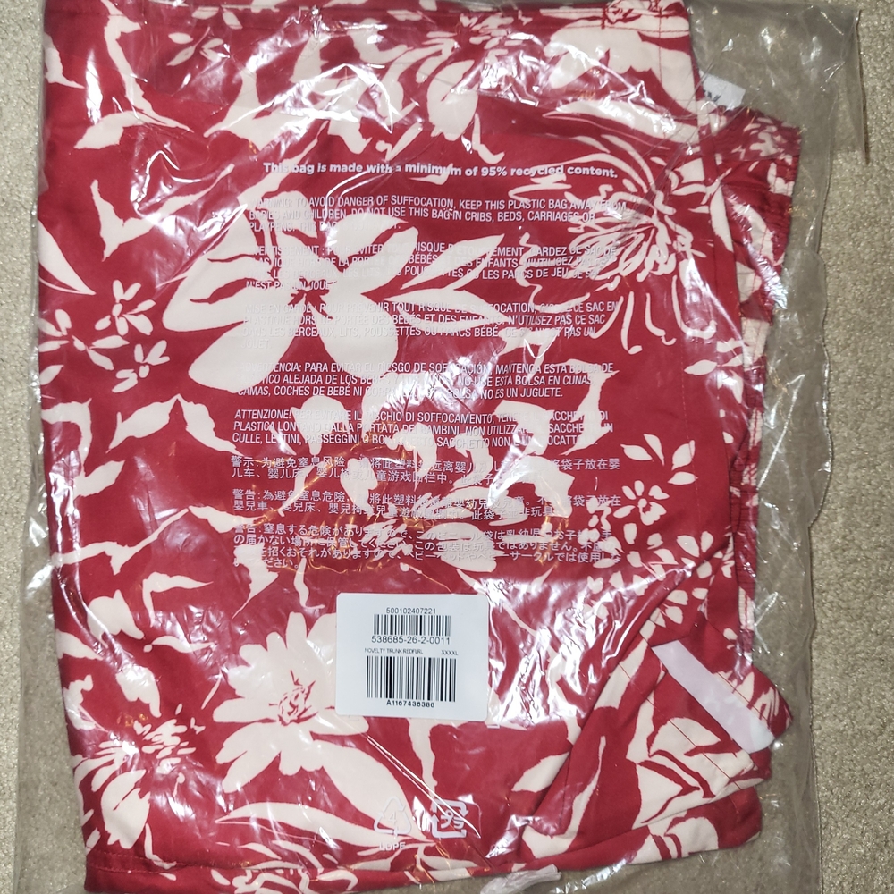 Old Navy Red Floral Swim Trunks